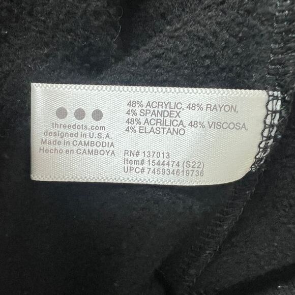 Three Dots 1/4 Zip Women's Black Pullover Sweatshirt Size Small - Picture 5 of 8